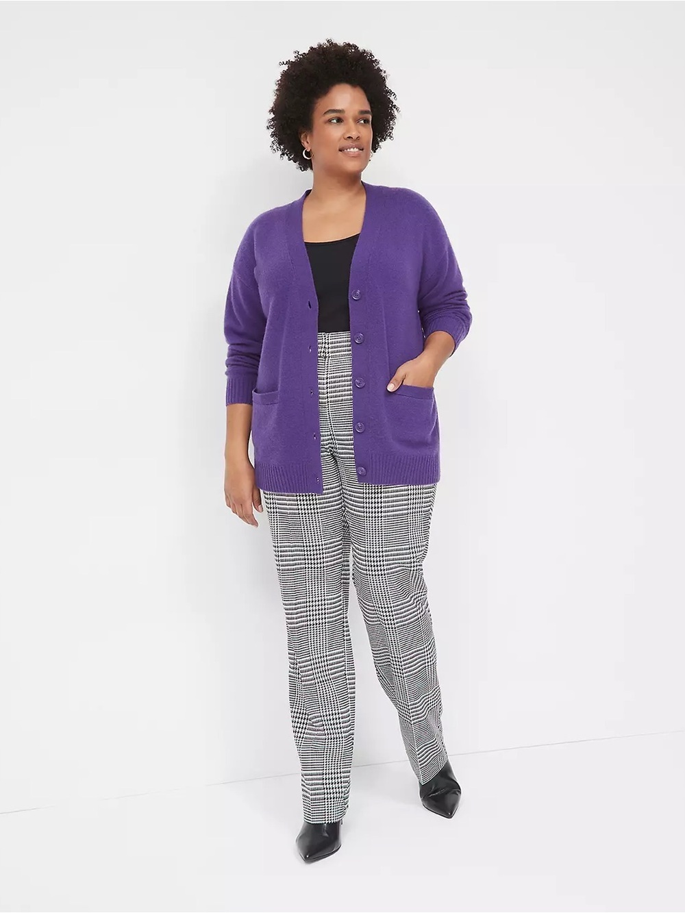 New Lane Bryant Houndstooth High Rise The Perfect Drape Straight Leg Pants 22